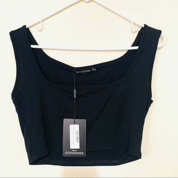 NWT PRETTY LITTLE THING jersey square neck crop 10 - Picture 3 of 10